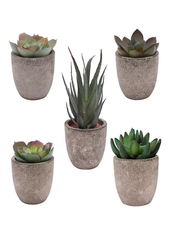 HAWAWA 5 PCS Small Artificial Succulent Plants Potted Assorted Faux Succulents Fake Cactus Cacti Plants Mini Succulent Plants for Window Sills, Bathrooms, Office Home - Image 1